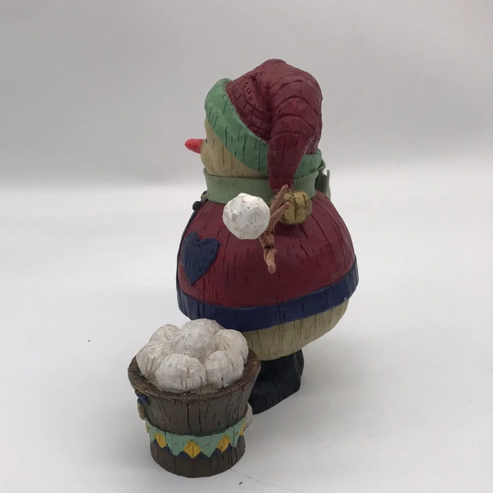 Vintage K. Killip for DEMdaco Snowman with Bucket of Snowballs Figurine (1999) - Picture 5 of 7